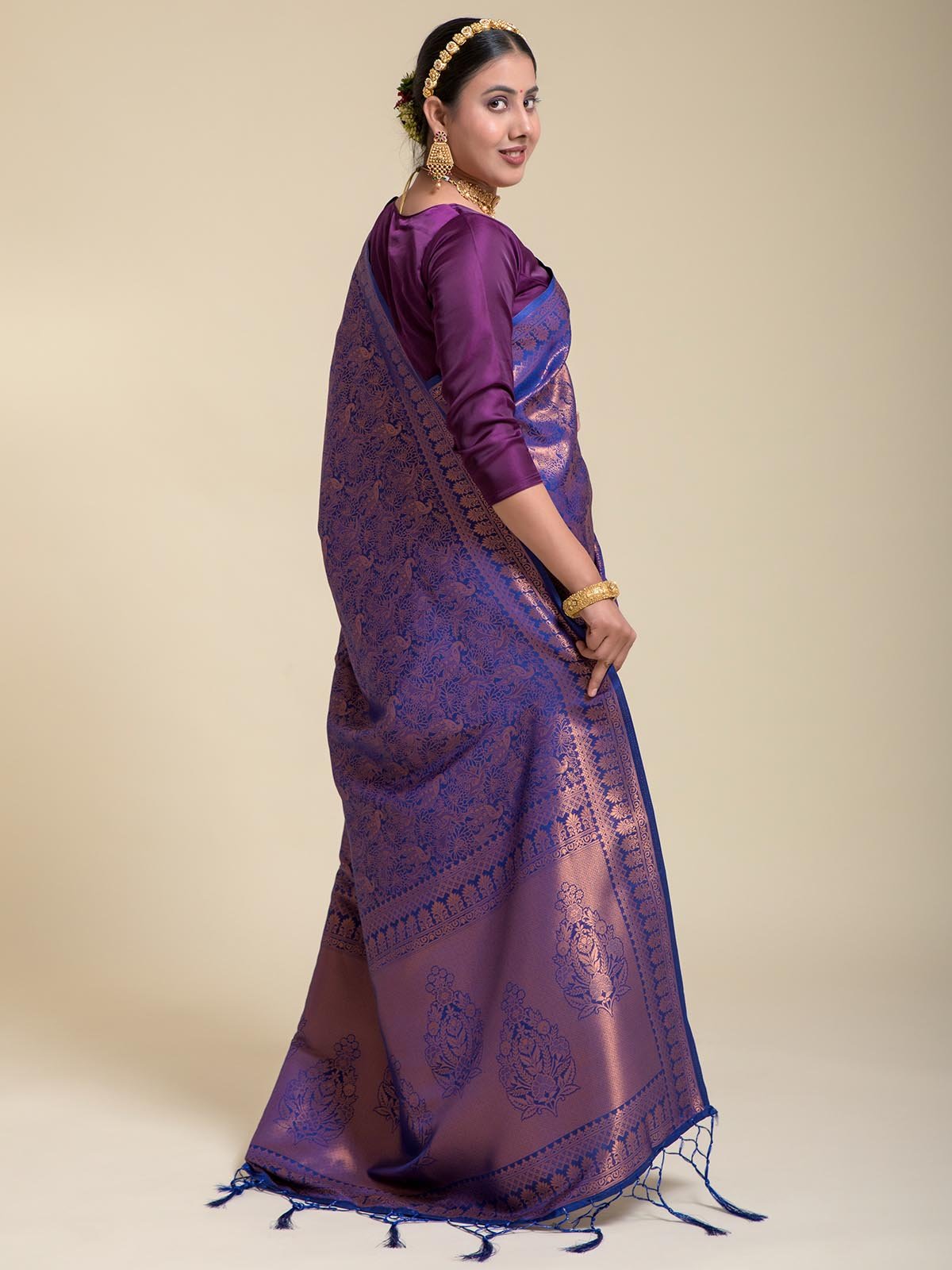 Crocus Purple Silk Saree
