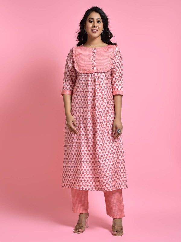 Peach Trumpet kurti-pant set