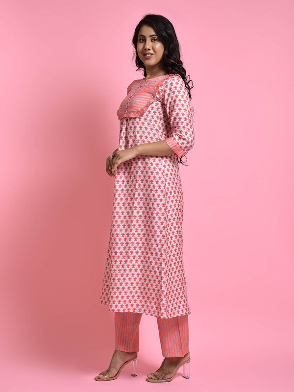 Peach Trumpet kurti-pant set