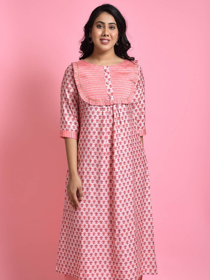 Peach Trumpet kurti-pant set