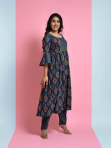 Paan Leaf Kurti-Pant Set