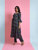 Paan Leaf Kurti-Pant Set