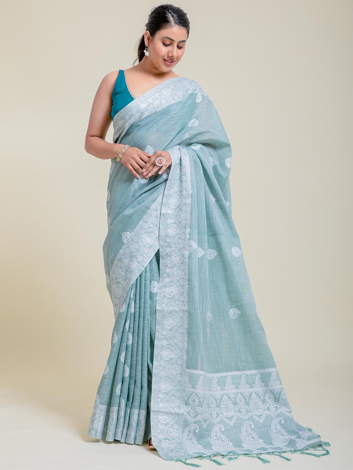 Barish Linen Cotton Saree