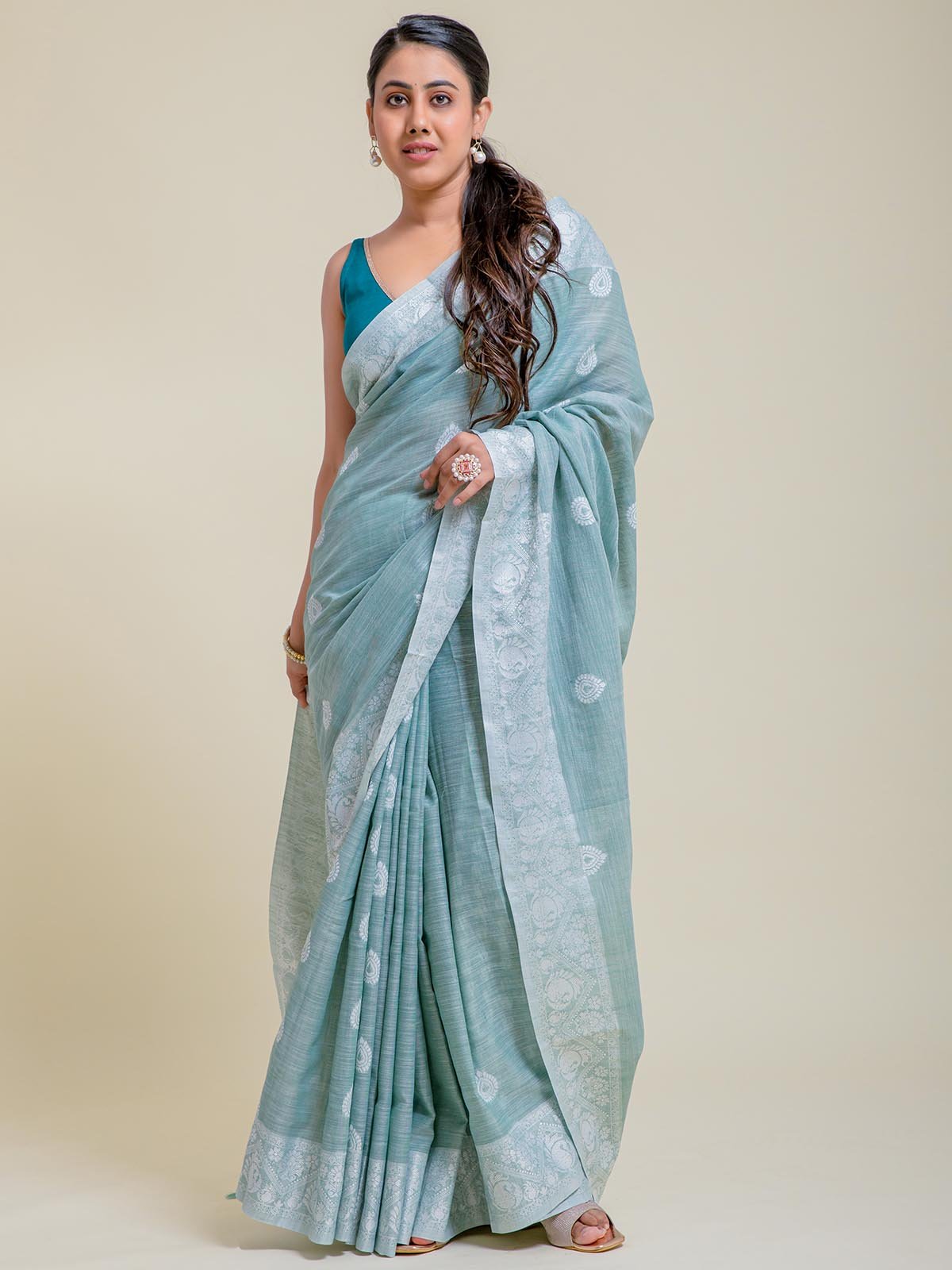 Barish Linen Cotton Saree