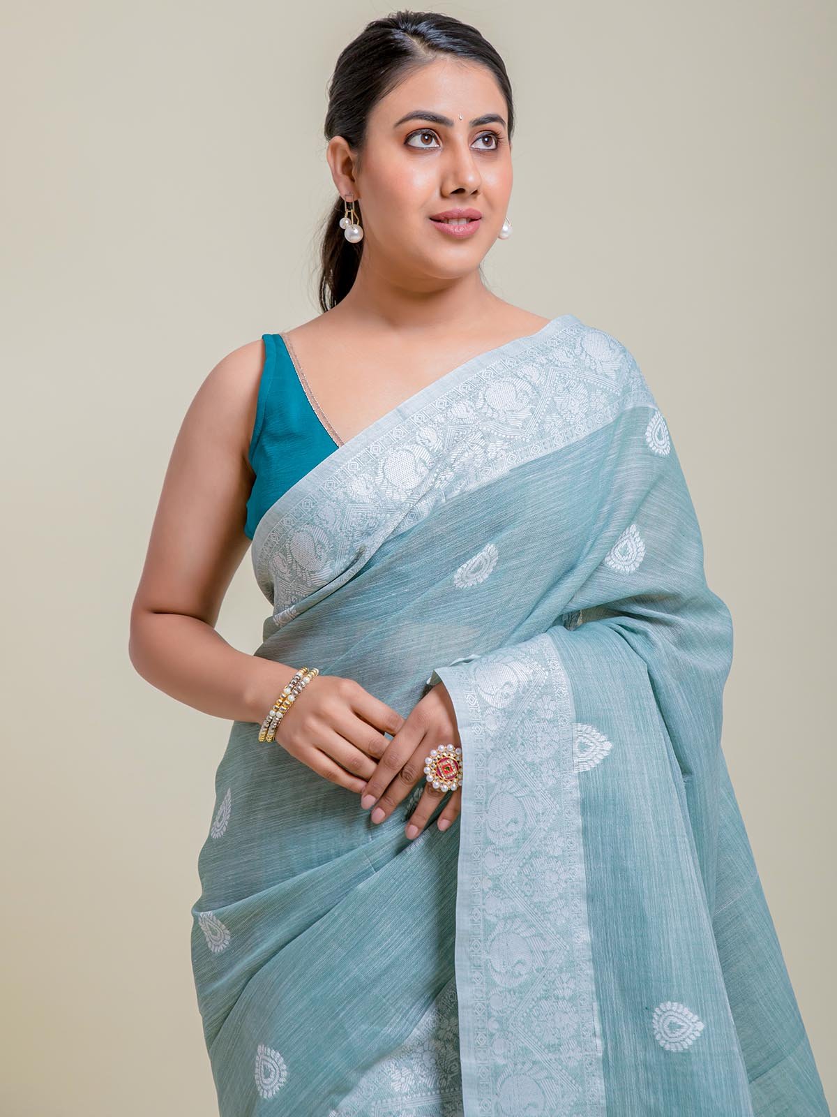 Barish Linen Cotton Saree