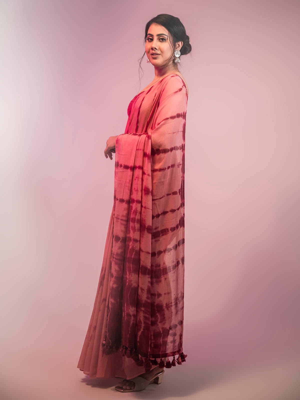 Bleeding Marron Saree