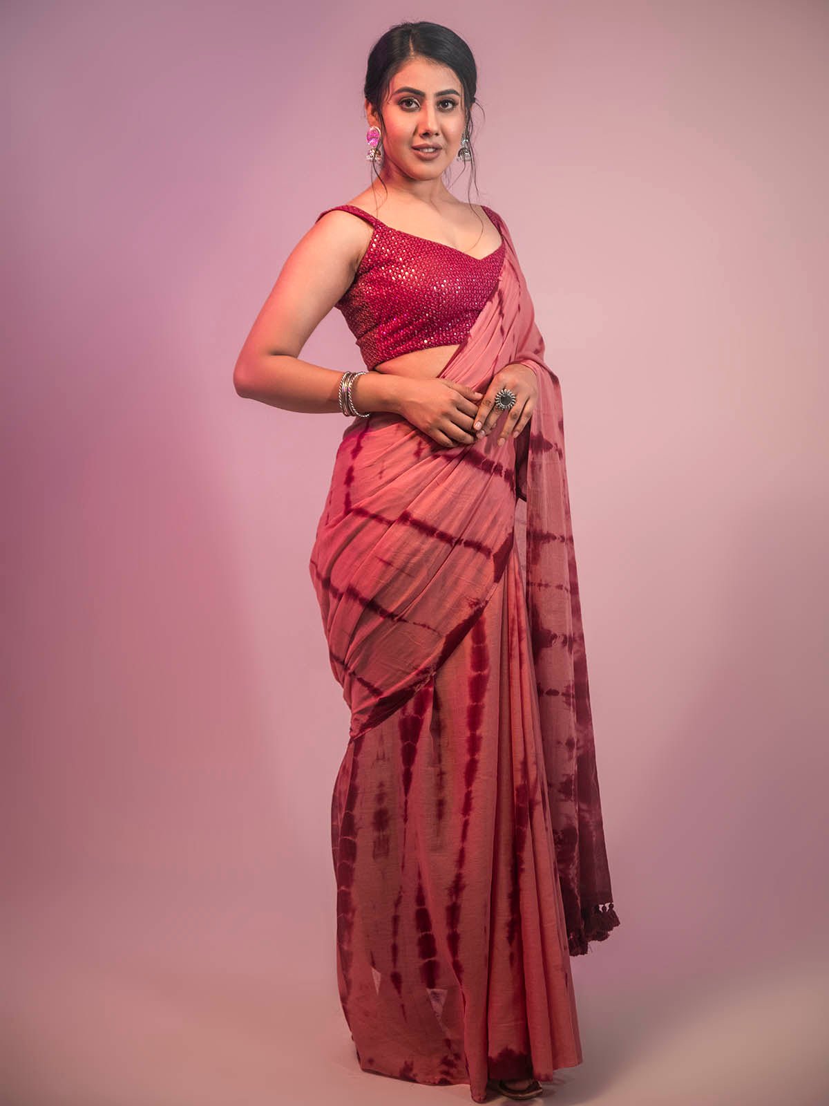 Bleeding Marron Saree