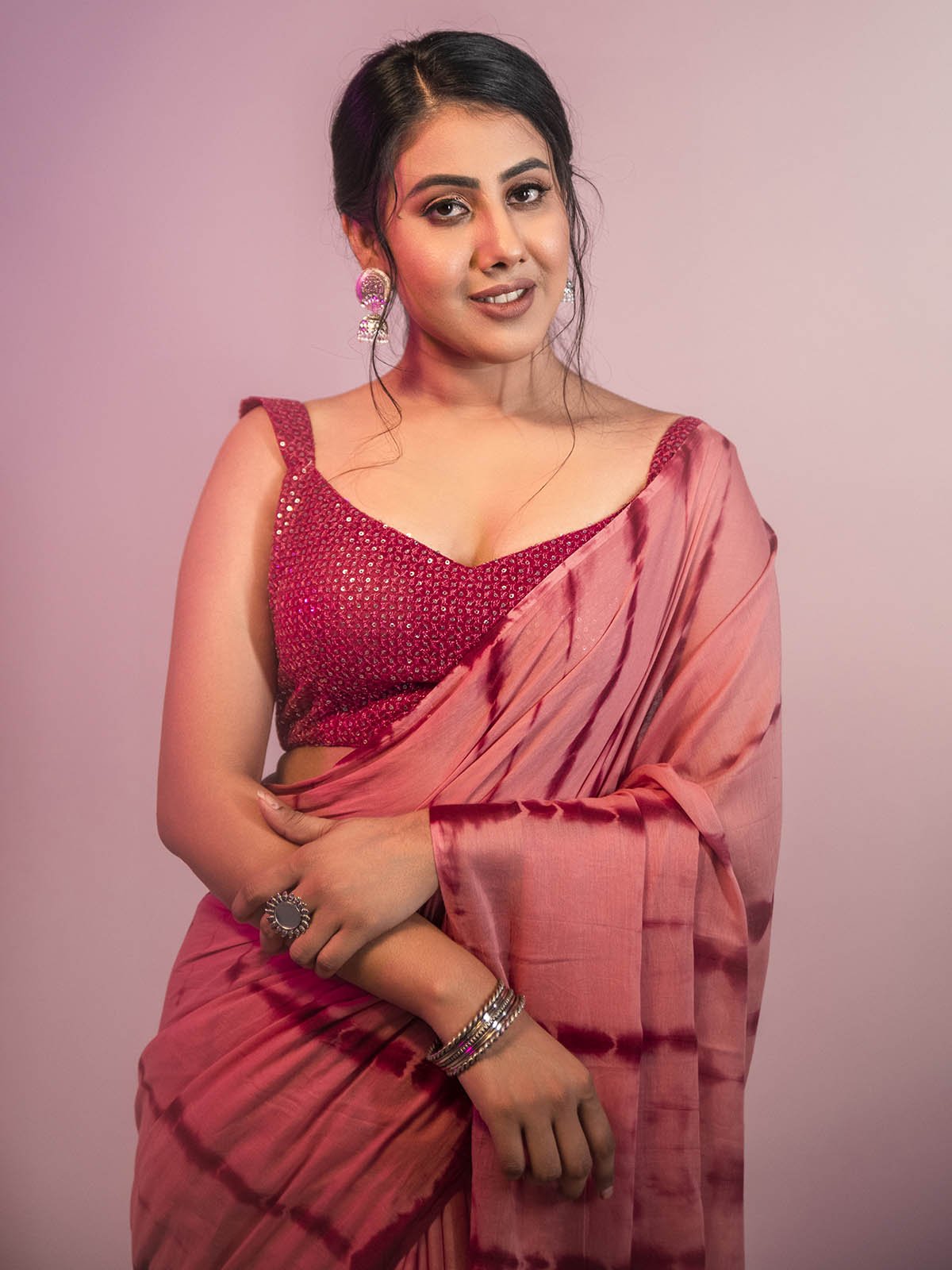 Bleeding Marron Saree
