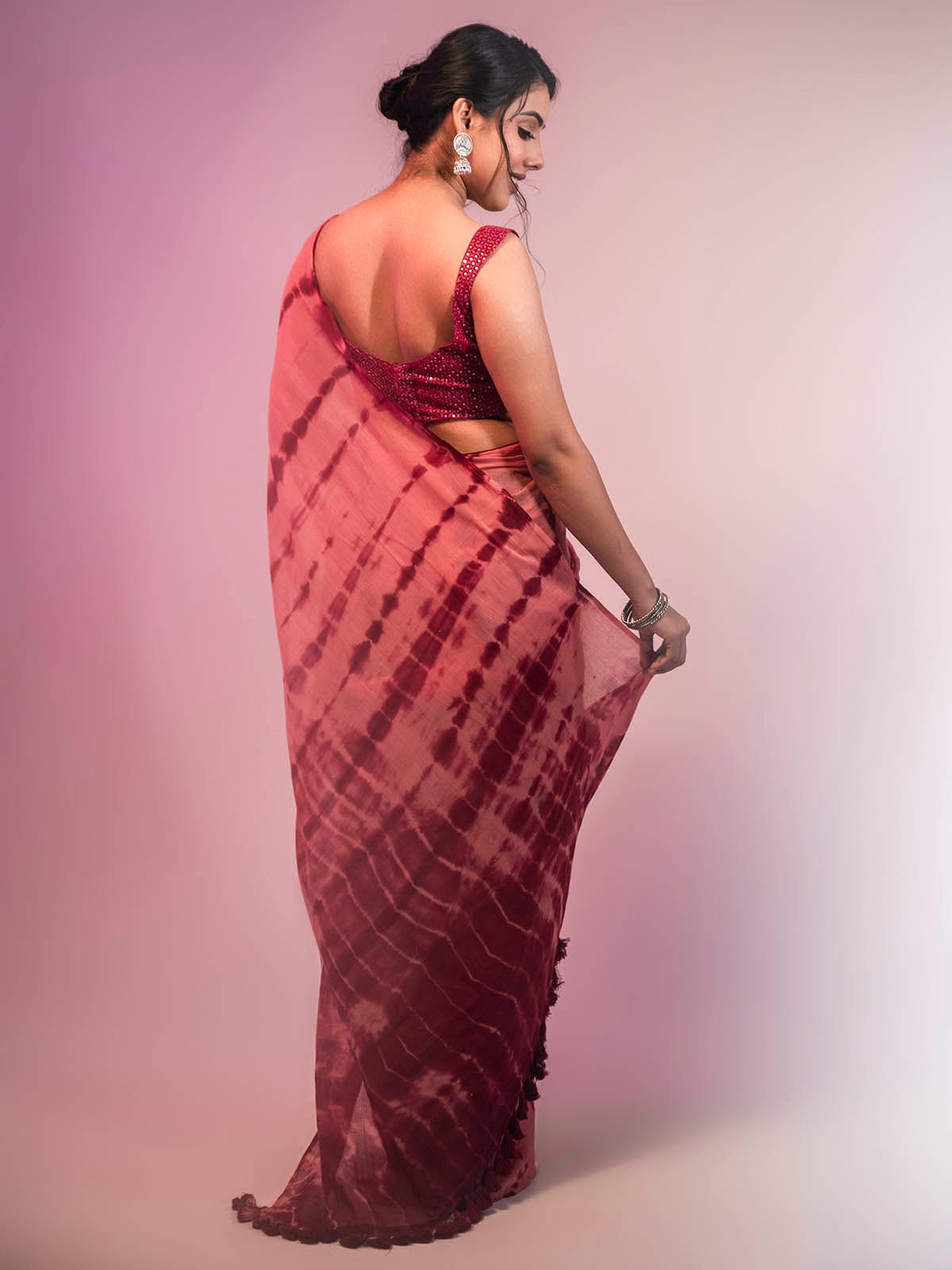 Bleeding Marron Saree