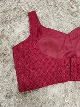 Sagun Maroon lucknowi style blouse