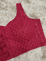 Sagun Maroon lucknowi style blouse