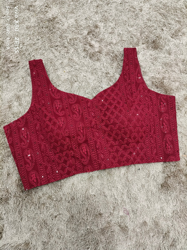 Sagun Maroon lucknowi style blouse