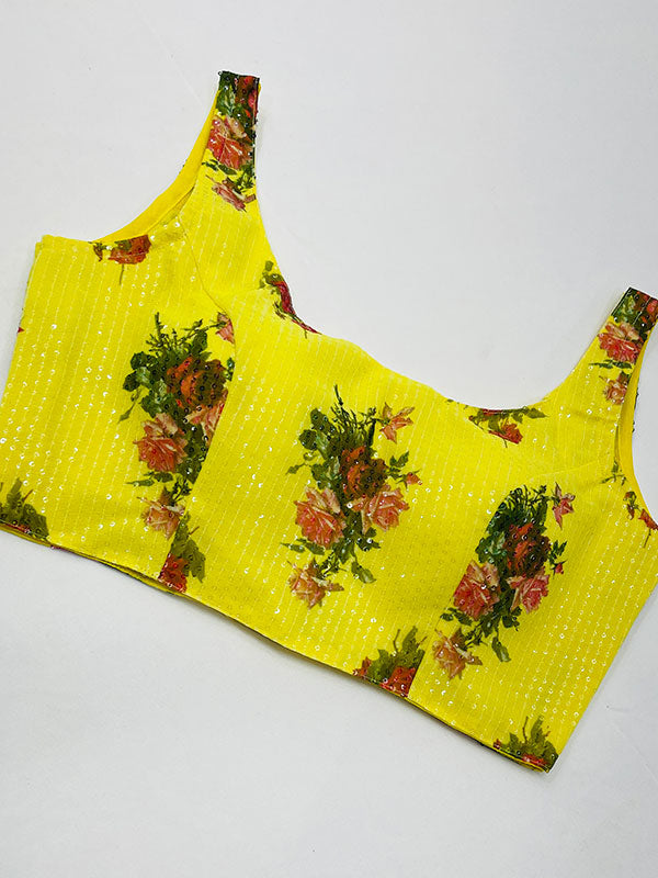 Yellow Sequnce Blouse
