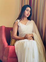 A Dash Of White saree