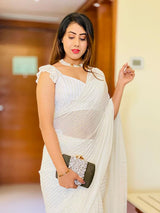 A Dash Of White saree