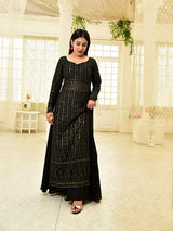 Adhira Black chikankari Kurti Set