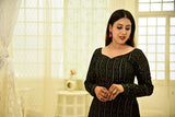 Adhira Black chikankari Kurti Set