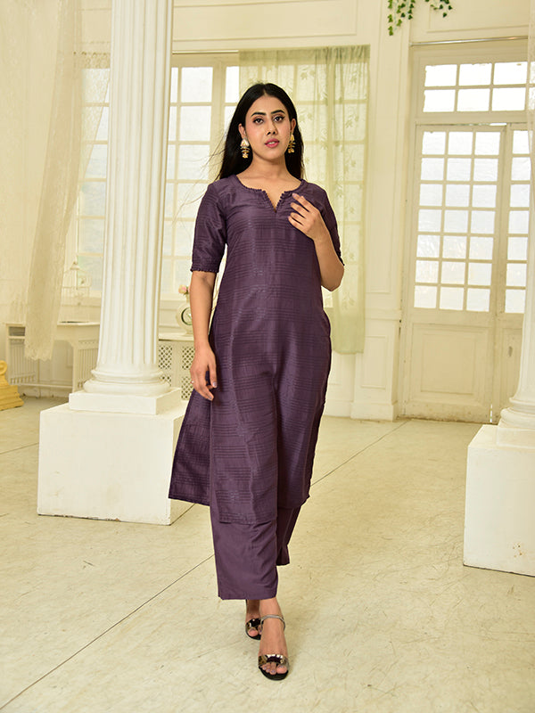 Grape Kurti-Pant Set