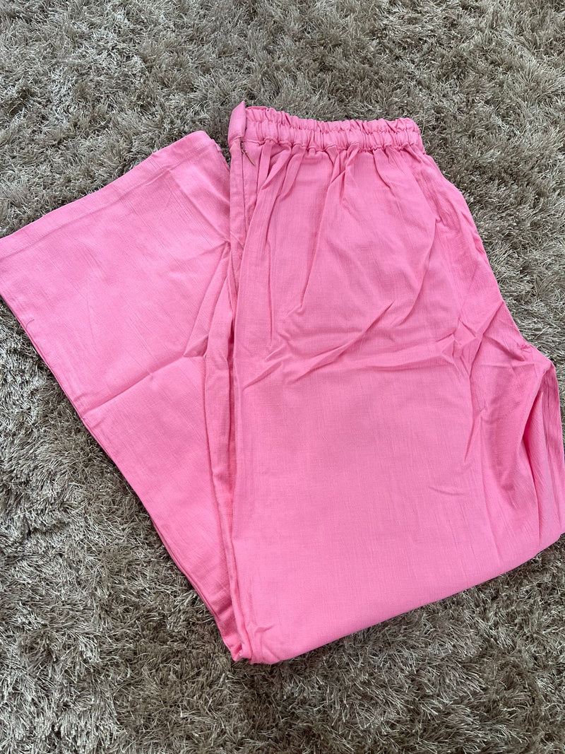 Baby Pink Lycra Narrow Pant