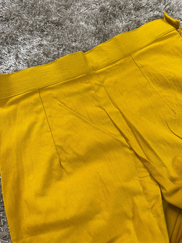 Bright Yellow Lycra Narrow Pant