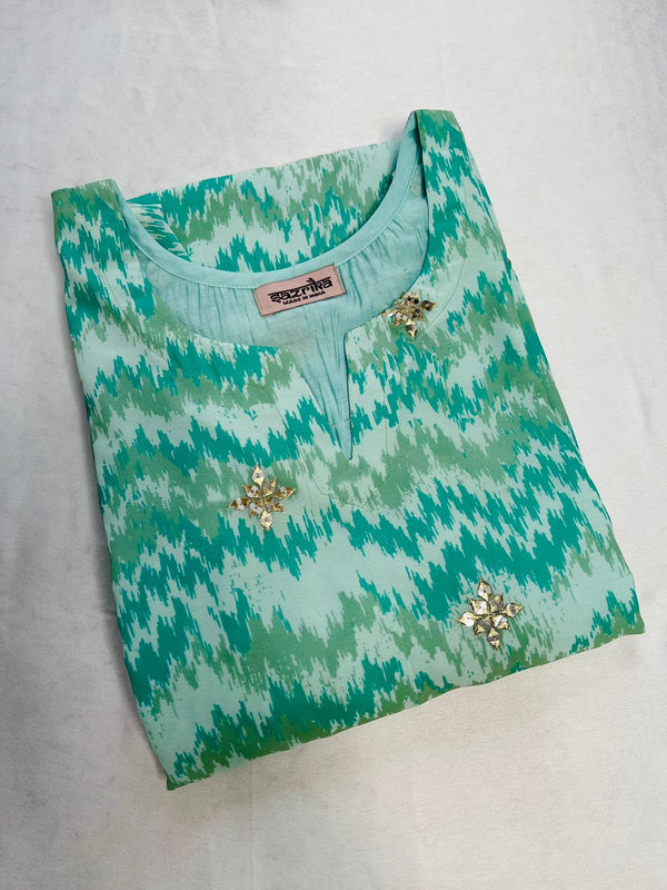 Green stone kurti