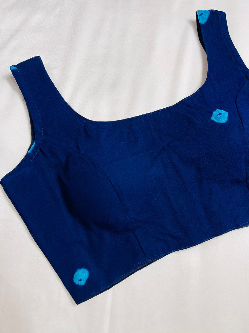 Navy Blue Bandhani Blousse