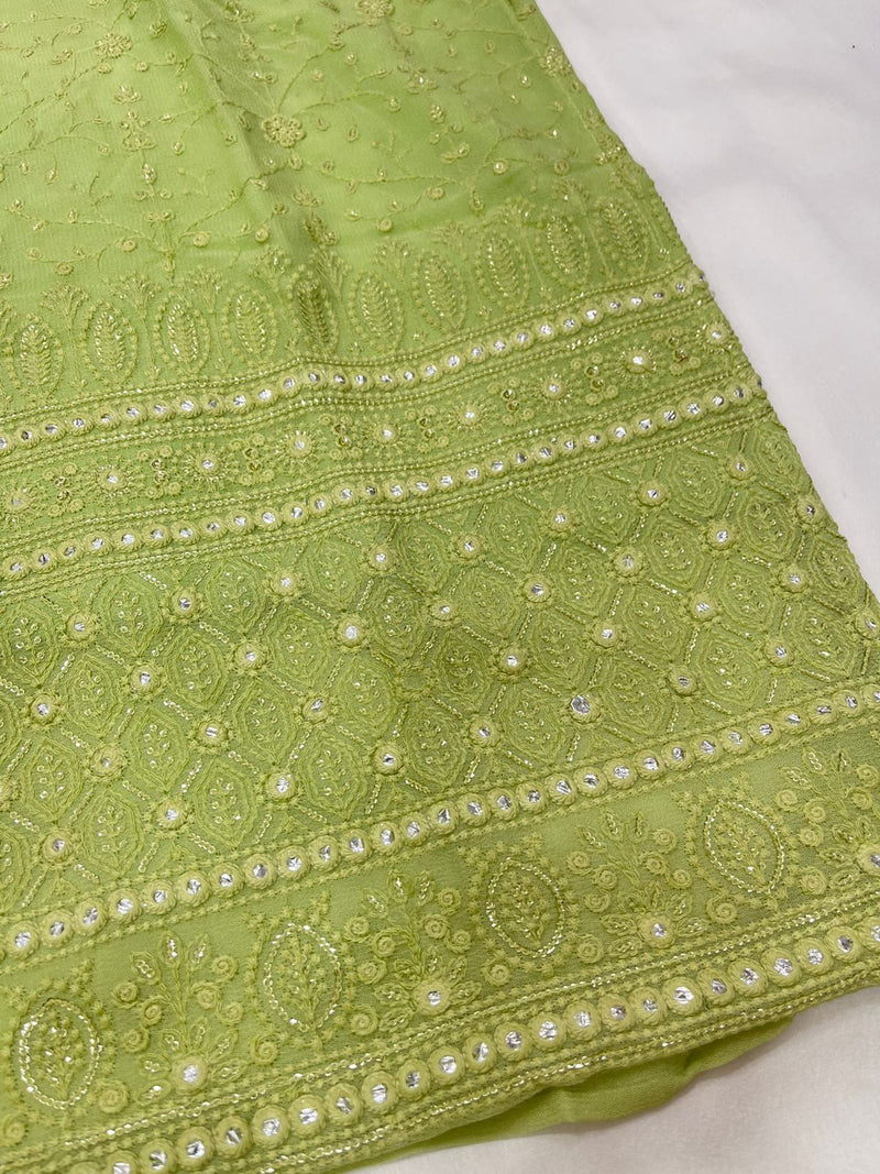 Lime Green Viscose georgette Straight Kurti