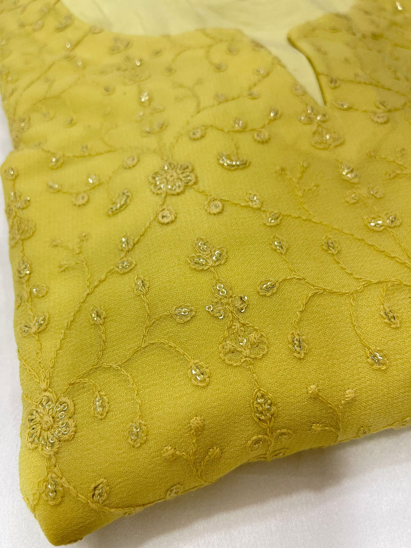 Butter Yellow Viscose georgette Straight Kurti