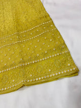Butter Yellow Viscose georgette Straight Kurti