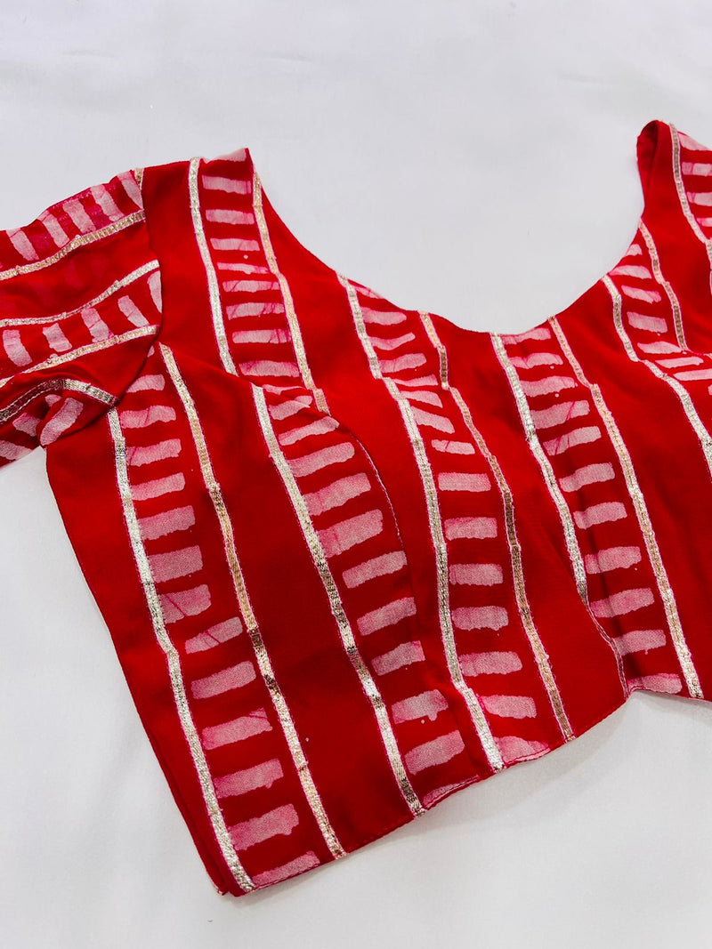 Red Georgette Blouse