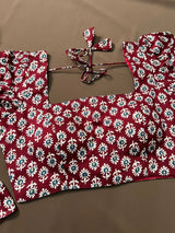 Maroon Bottlebrush cotton Blouse