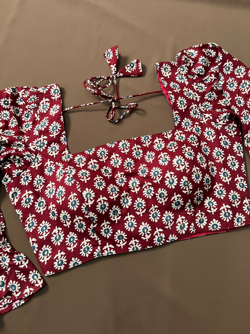 Maroon Bottlebrush cotton Blouse