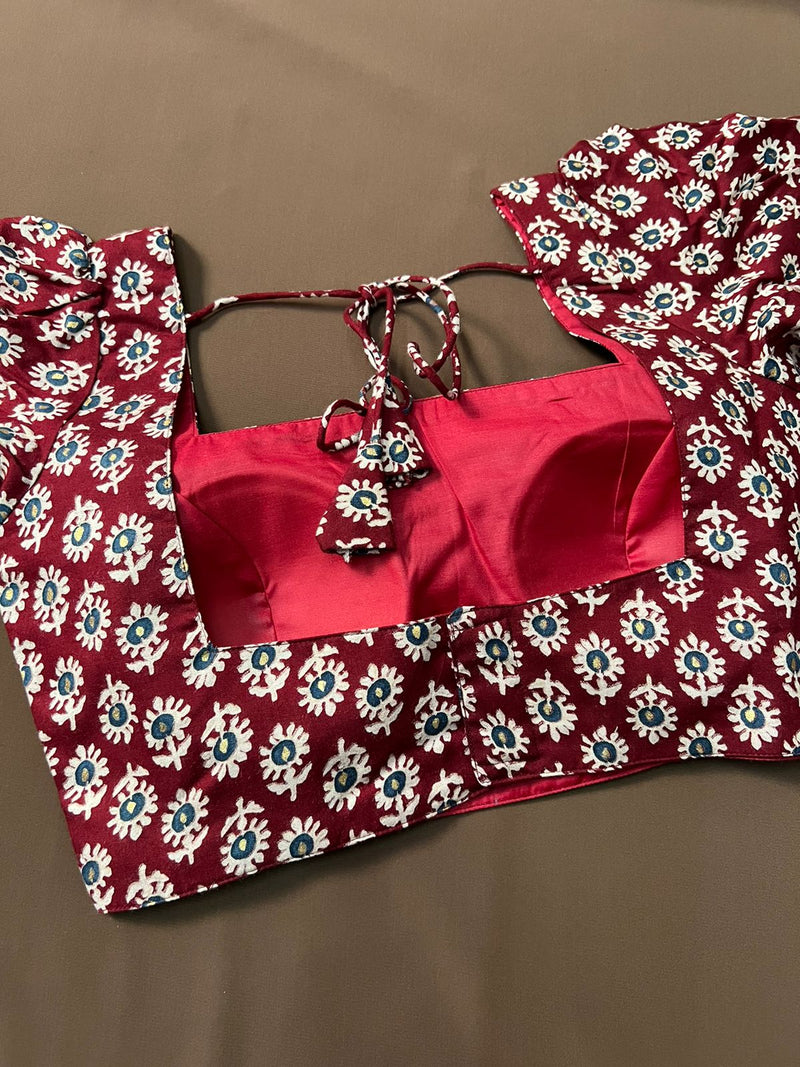 Maroon Bottlebrush cotton Blouse
