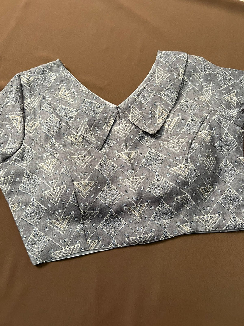 Grey Daisy Cotton Blouse