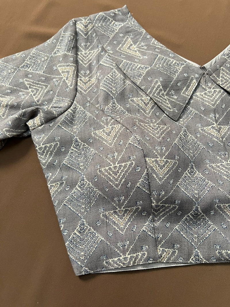 Grey Daisy Cotton Blouse