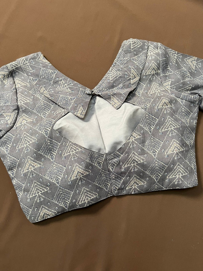 Grey Daisy Cotton Blouse