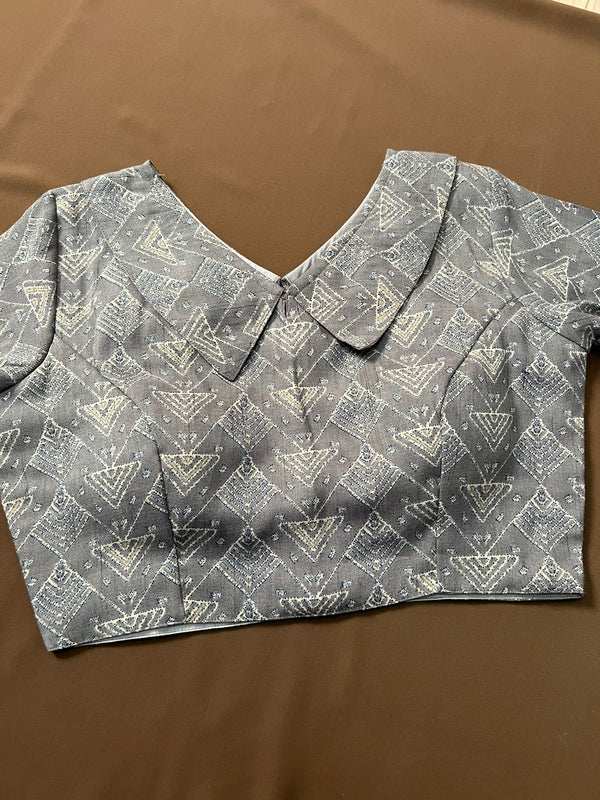 Grey Daisy Cotton Blouse