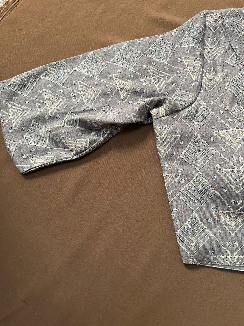 Grey Daisy Cotton Blouse