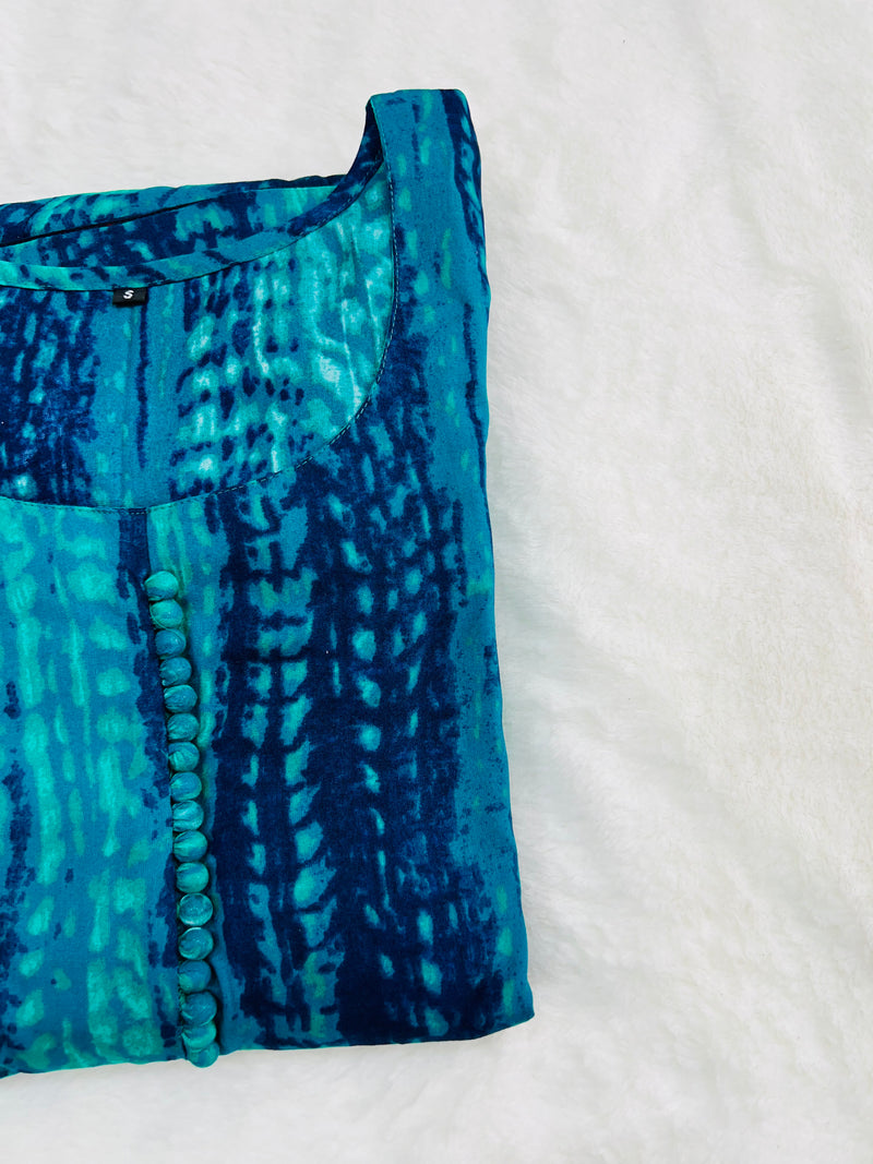 Rama green tie dye style gown