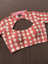 Peach Collar Cotton Neck Blouse