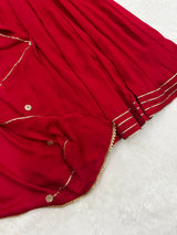 Dark Rani Pink gotta work anarkali gown