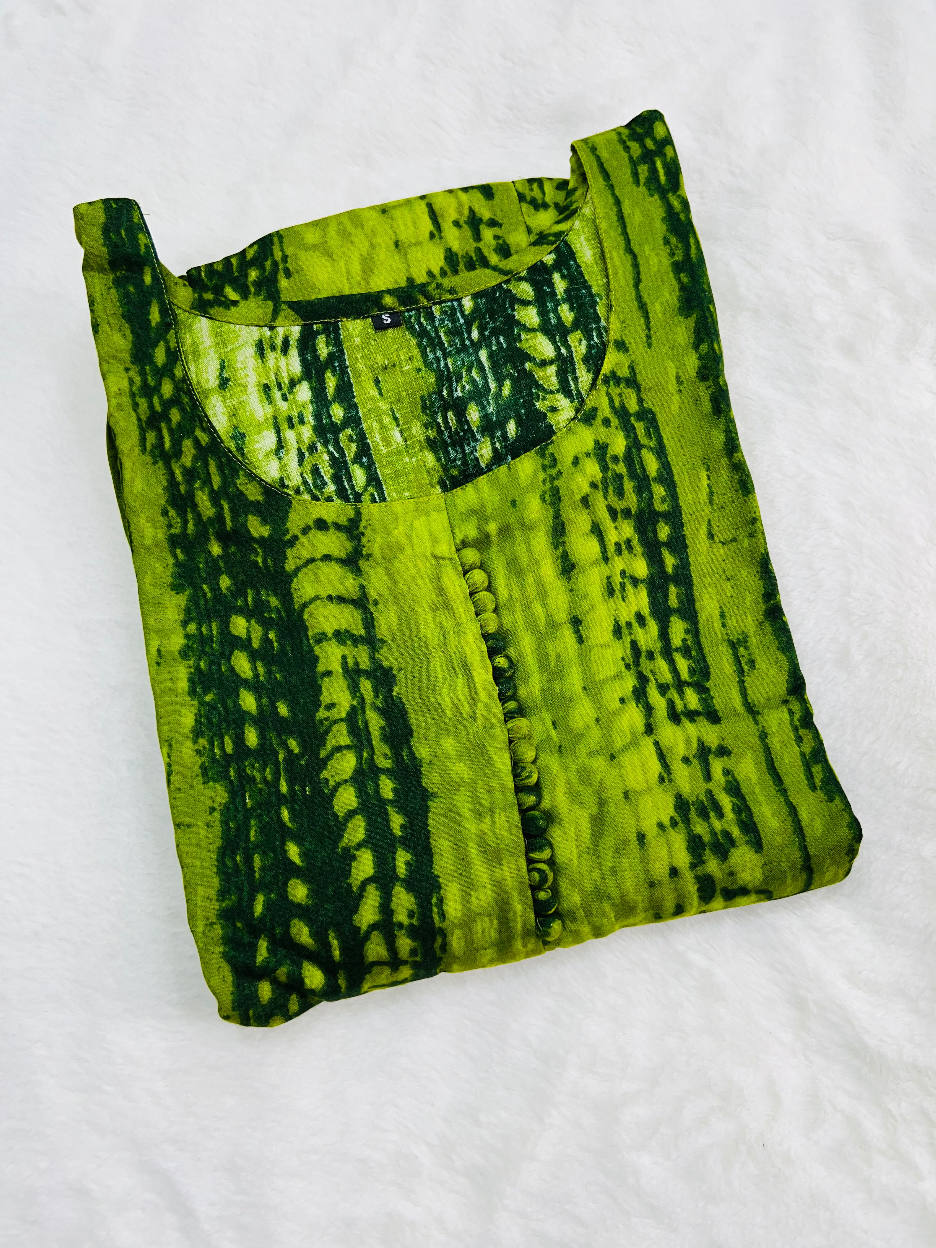 Green tie dye style gown