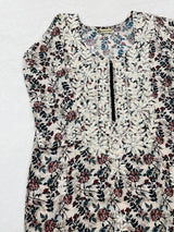 multi colour chikankari straight kurti