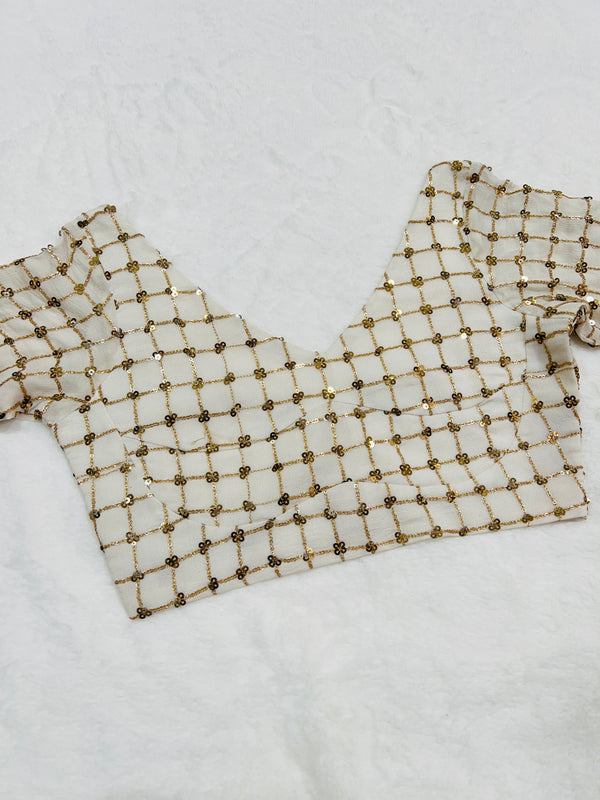 Georgette Sequin Work Blouse