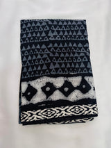 Black printed unstitched suit set