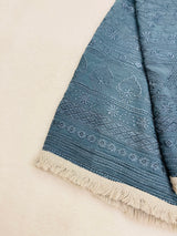 Powder Blue Viscose Georgette embroidered duppatta