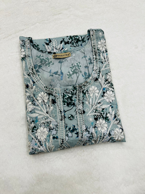 Veronica Flower Chikankari Work Kurti