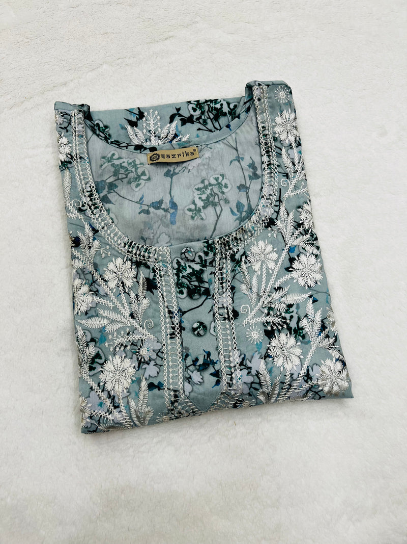 Veronica Flower Chikankari Work Kurti