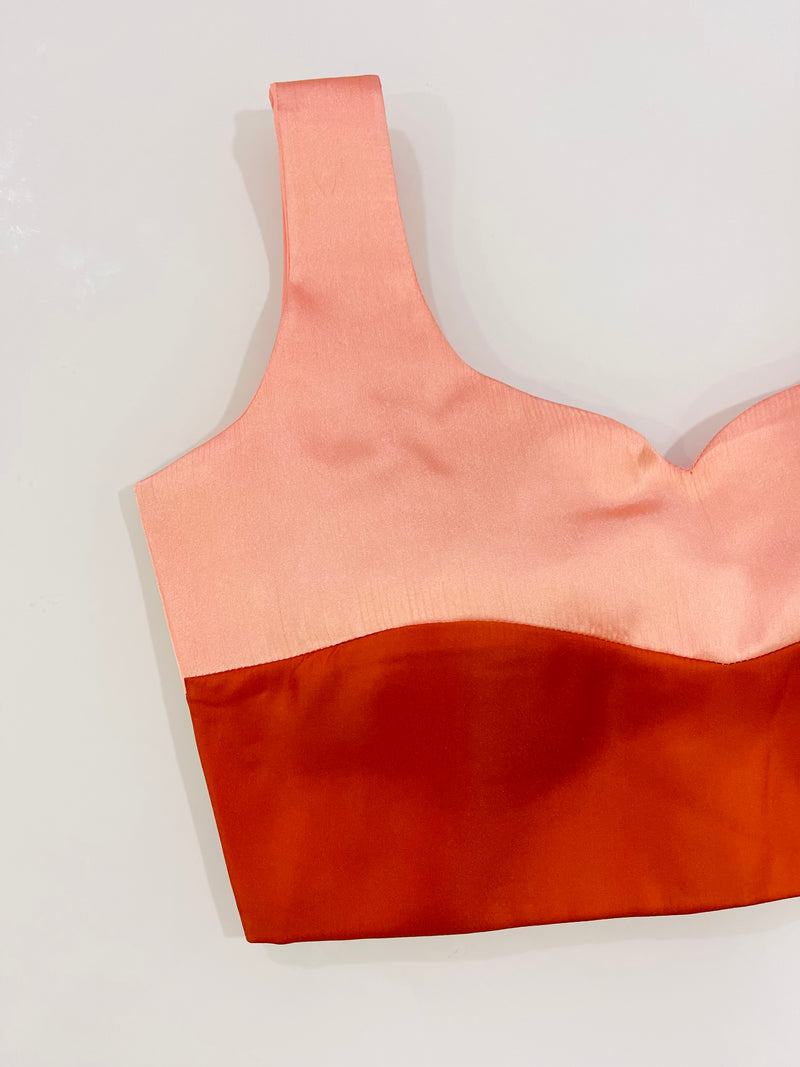 Dual Shade Peach & Orange Blouse