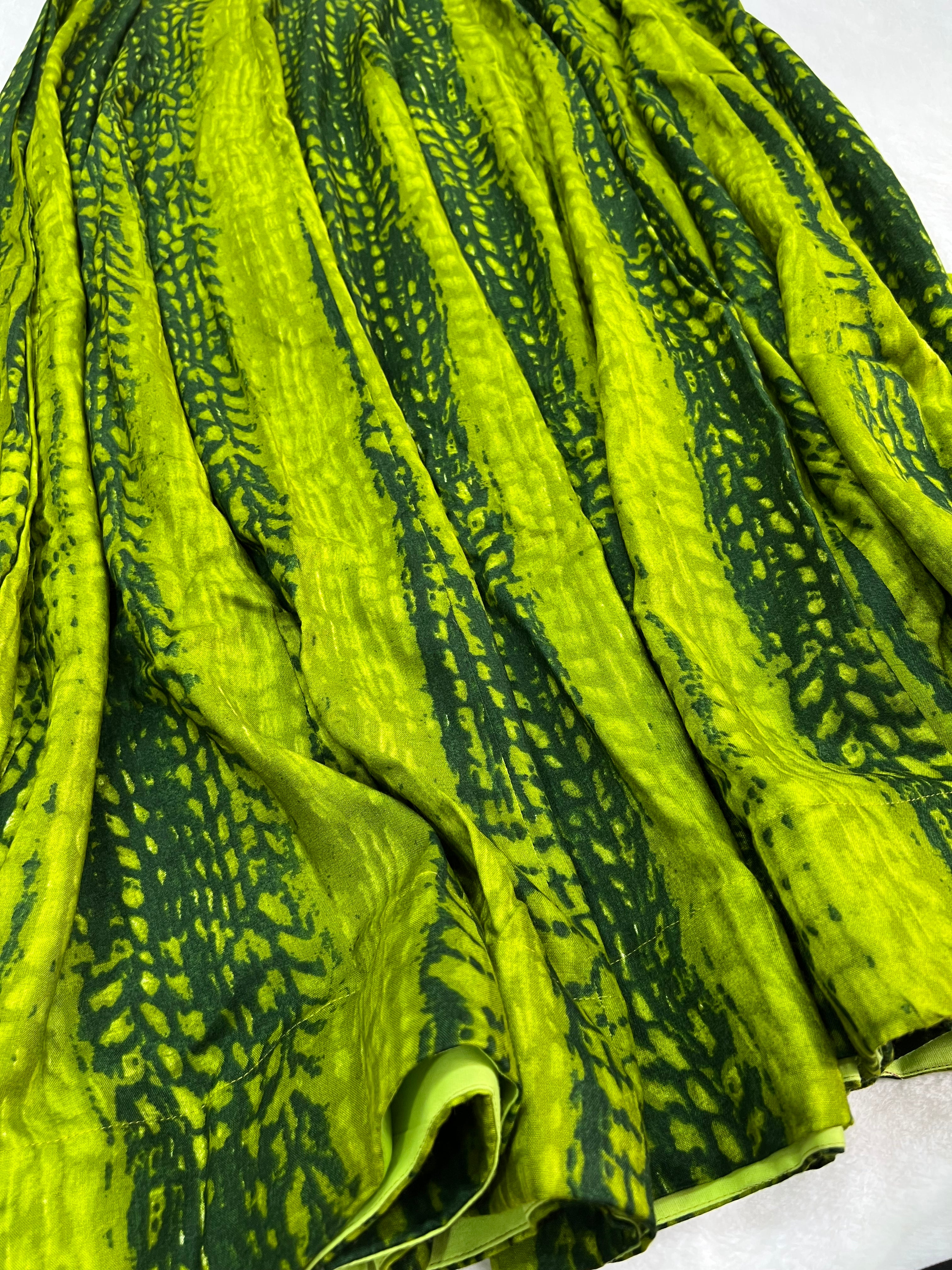 Green tie dye style gown